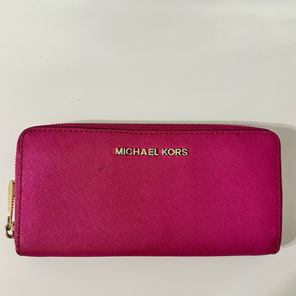 Michael Kors Pink Saffiano Leather Wallet